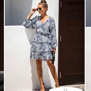 Vici Astrid Patchwork Floral Ruffle Dress - M